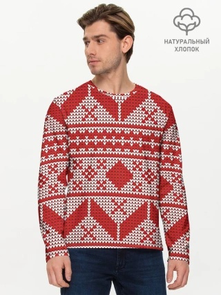 Мужской лонгслив базовый / Вязаный рисунок