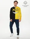 Мужской лонгслив базовый / Yellow and black smile