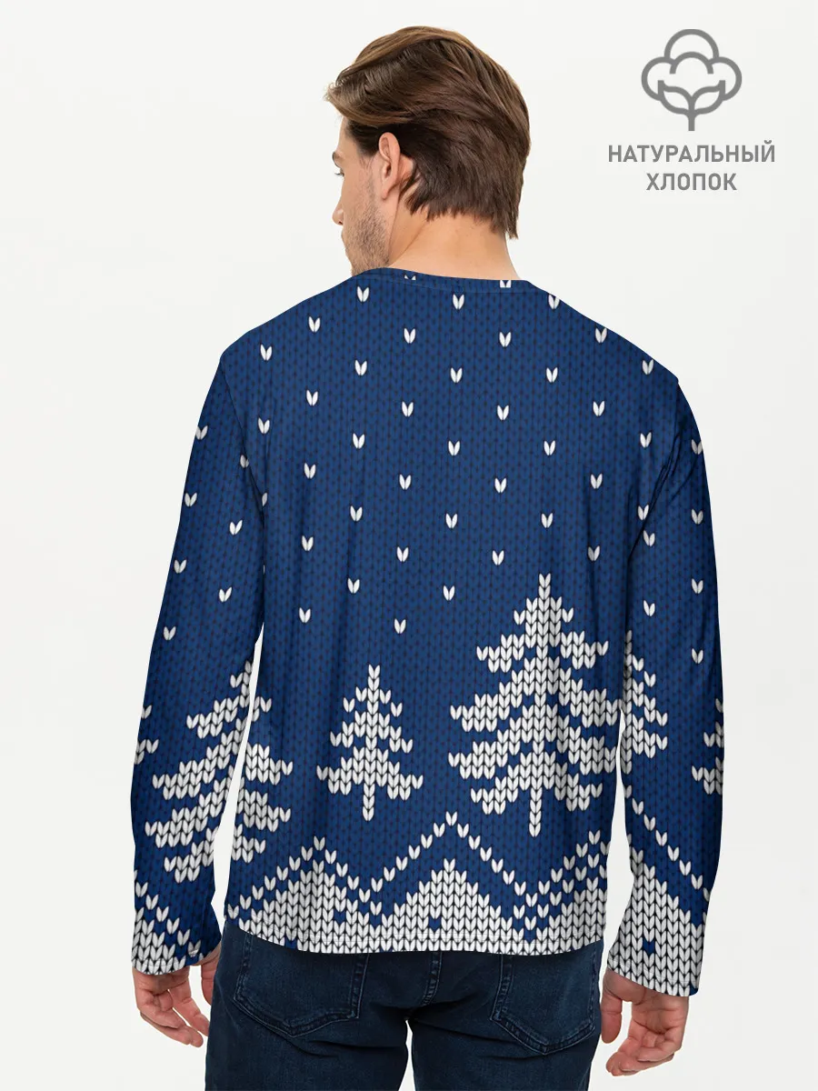 Мужской лонгслив базовый / Зимняя ночь