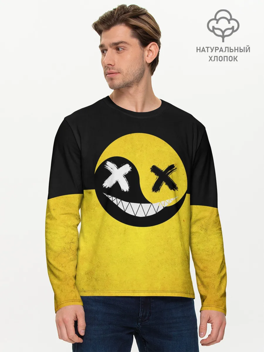 Мужской лонгслив базовый / Smile yin and yang
