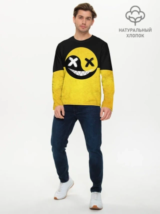 Мужской лонгслив базовый / Smile yin and yang