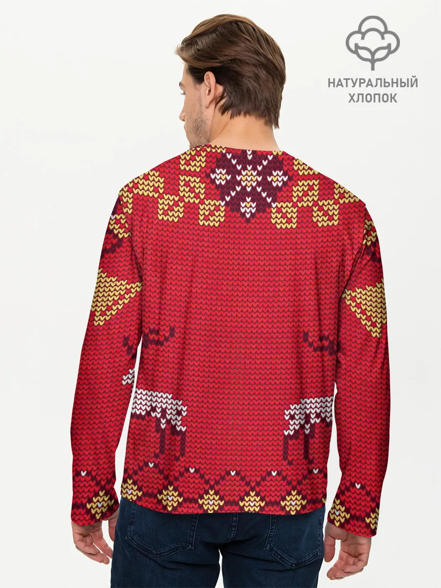 Мужской лонгслив базовый / Олени