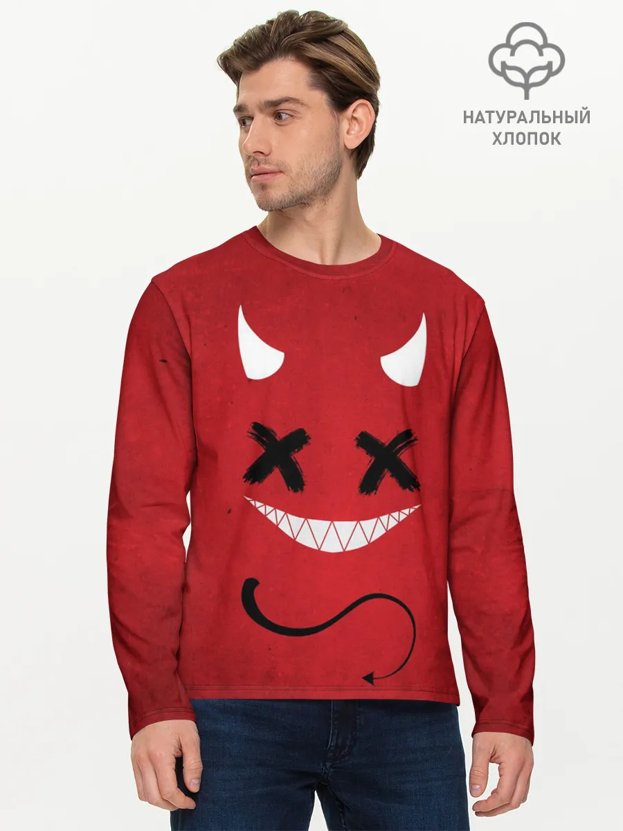 Мужской лонгслив базовый / Red Evil Smile