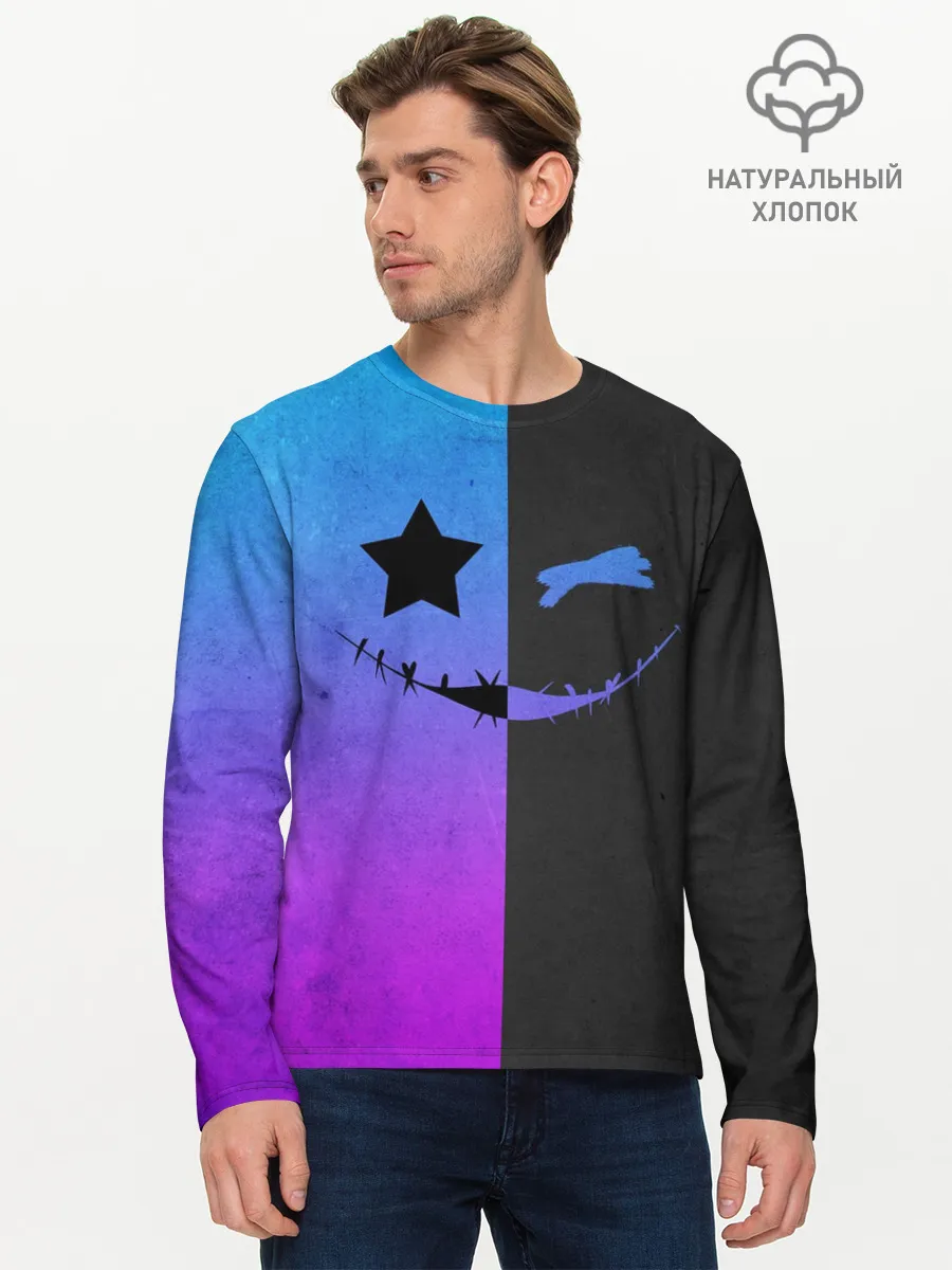 Мужской лонгслив базовый / Gradient emoji