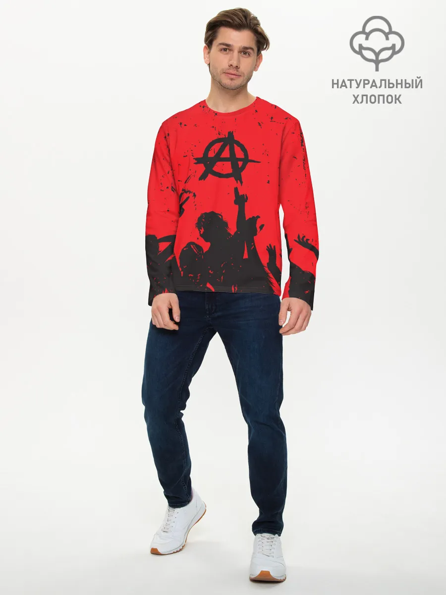 Мужской лонгслив базовый / АНАРХИЯ | СВОБОДА
