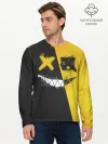 Мужской лонгслив базовый / Yellow and Black Emoji