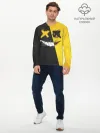 Мужской лонгслив базовый / Yellow and Black Emoji