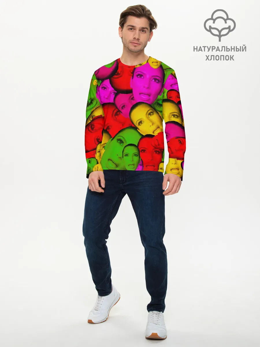 Мужской лонгслив базовый / Crazy Kim Kardashian