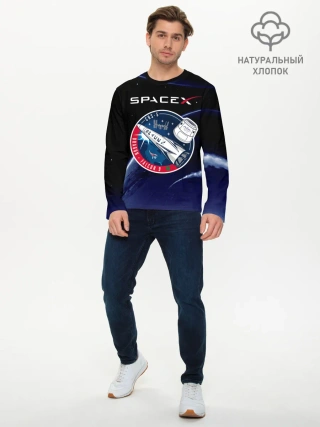 Мужской лонгслив базовый / Space X