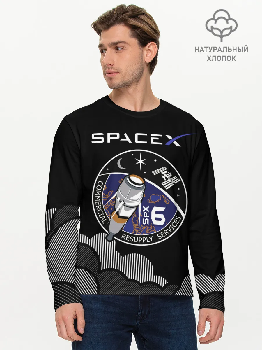 Мужской лонгслив базовый / Space X