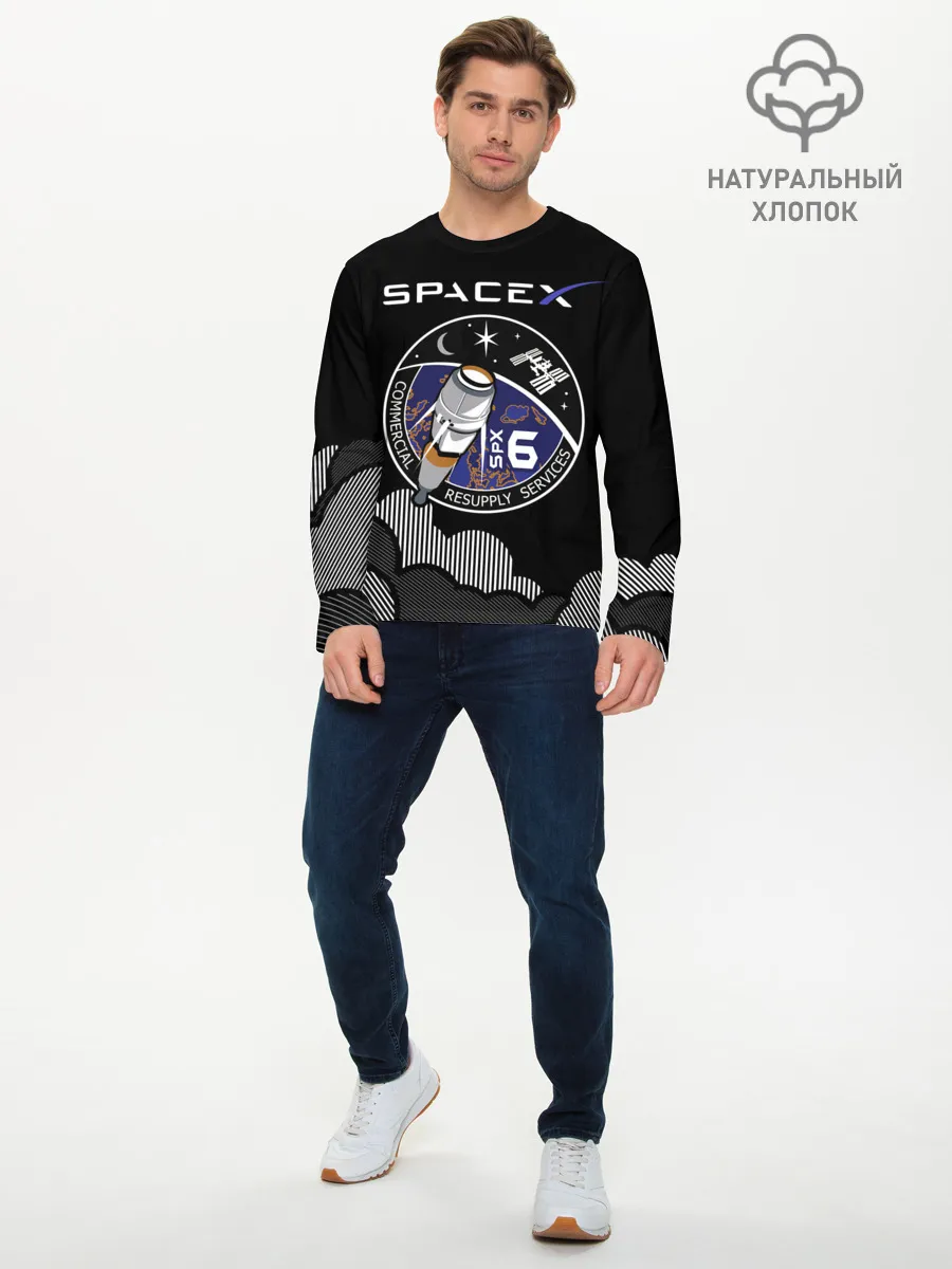 Мужской лонгслив базовый / Space X