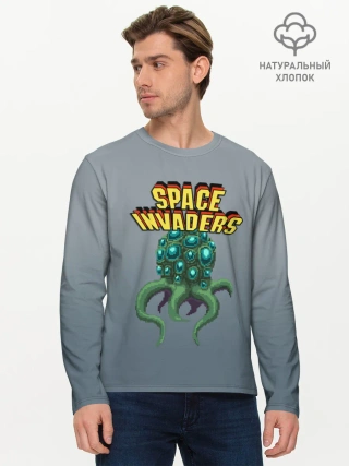 Мужской лонгслив базовый / Space Invaders | Old game