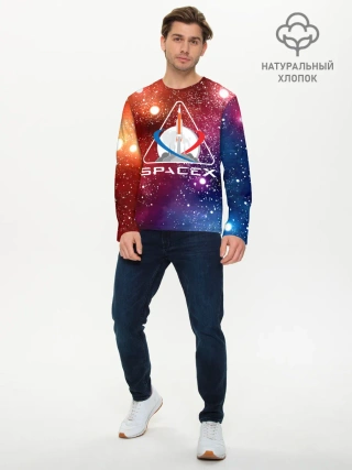 Мужской лонгслив базовый / Space X