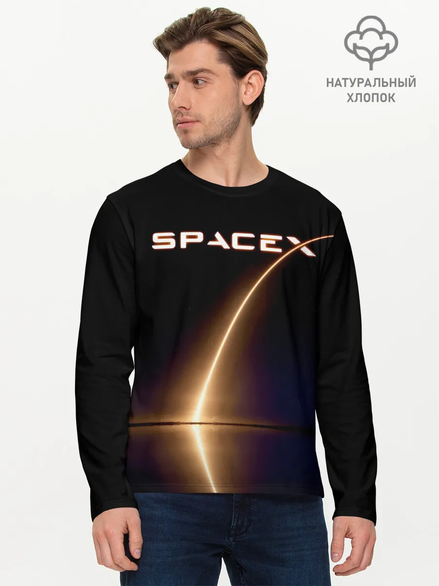 Мужской лонгслив базовый / Space X