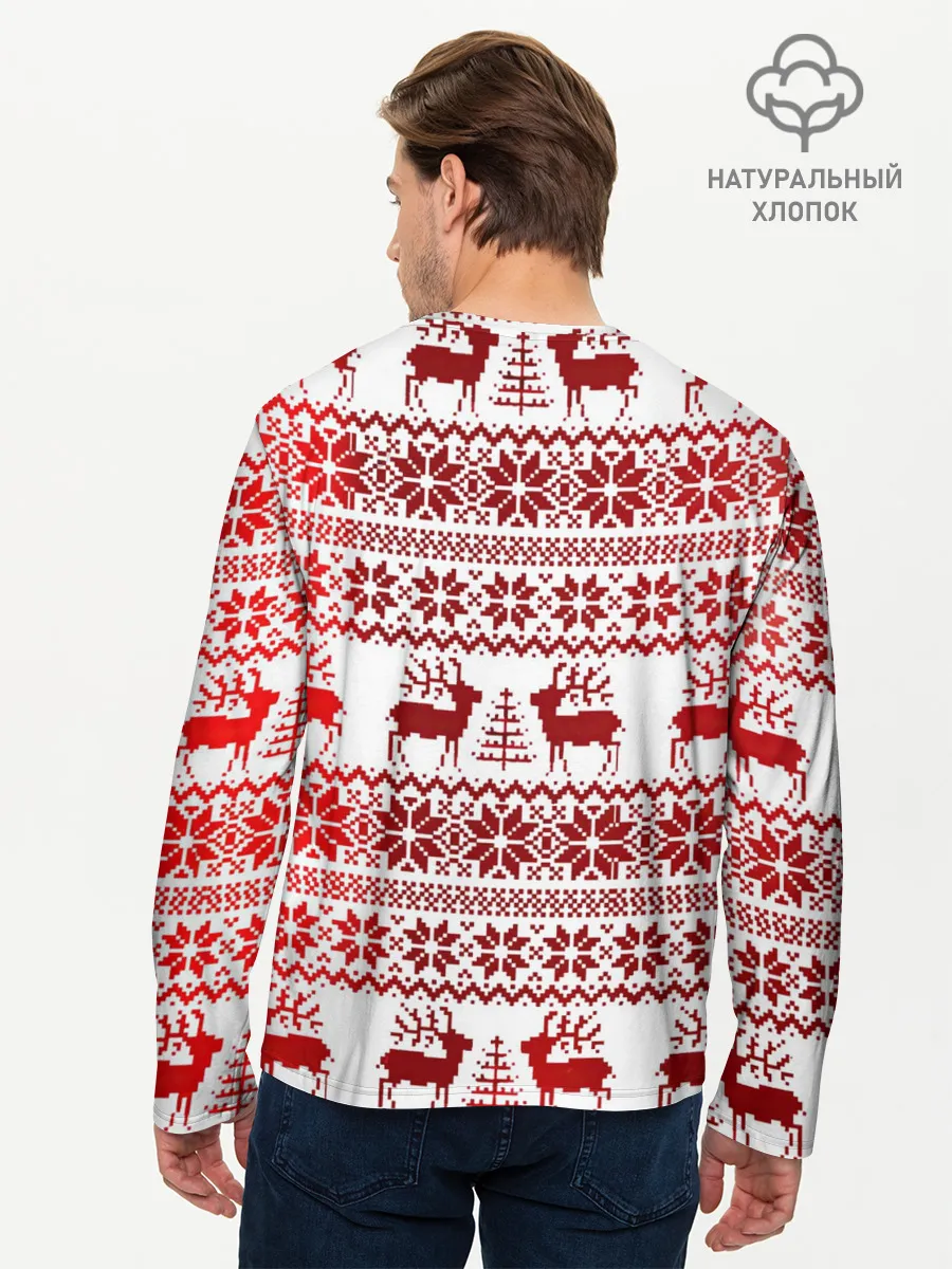 Мужской лонгслив базовый / Зимний лес