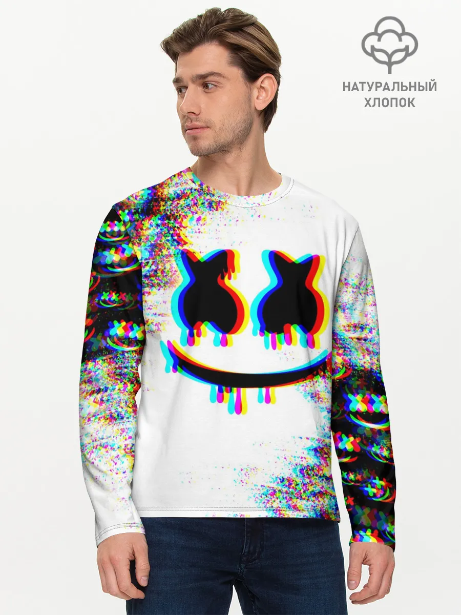 Мужской лонгслив базовый / MARSHMELLOW GLITCH