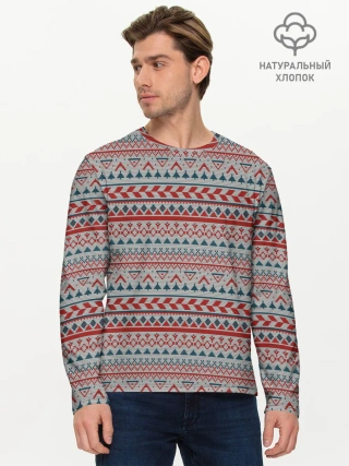 Мужской лонгслив базовый / Скандинавский орнамент