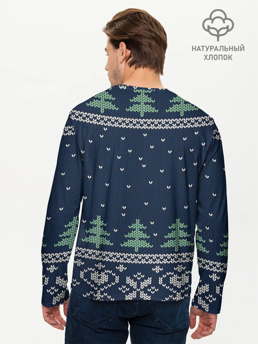 Мужской лонгслив базовый / Зимняя ночь