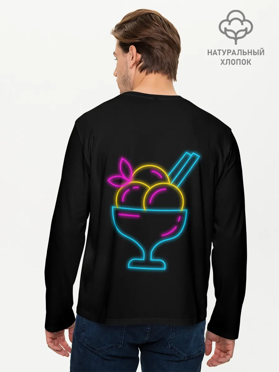 Мужской лонгслив базовый / Неоновый коктейль