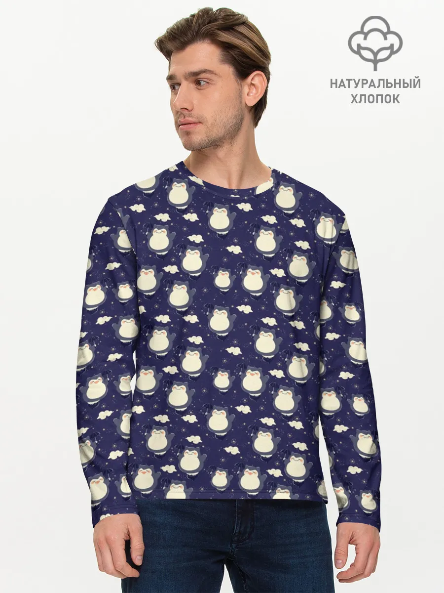 Мужской лонгслив базовый / Мой сосед Тоторо My Neighbor Totoro паттерн
