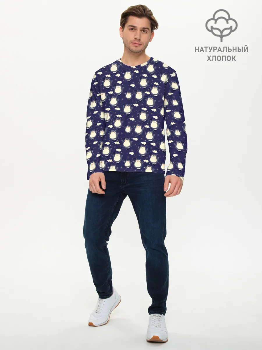 Мужской лонгслив базовый / Мой сосед Тоторо My Neighbor Totoro паттерн