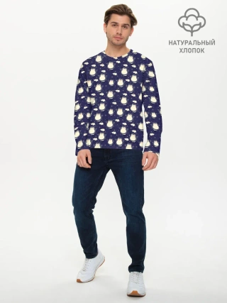 Мужской лонгслив базовый / Мой сосед Тоторо My Neighbor Totoro паттерн