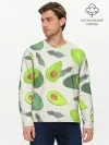 Мужской лонгслив базовый / Авокадо - фруктовый паттерн