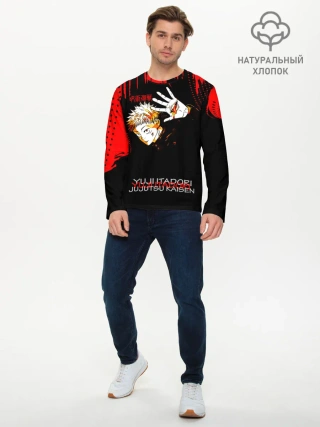 Мужской лонгслив базовый / Итадори Юдзи Магическая битва