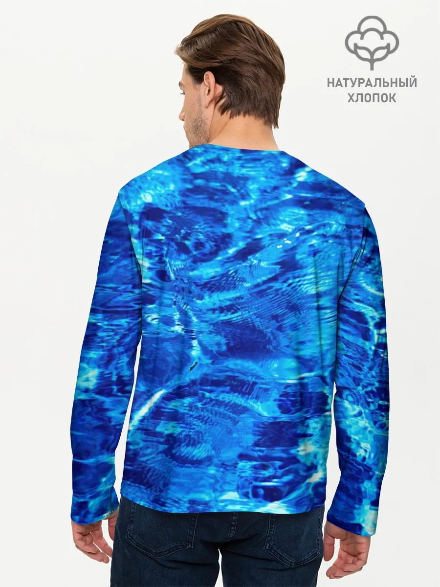 Мужской лонгслив базовый / Голубая Вода