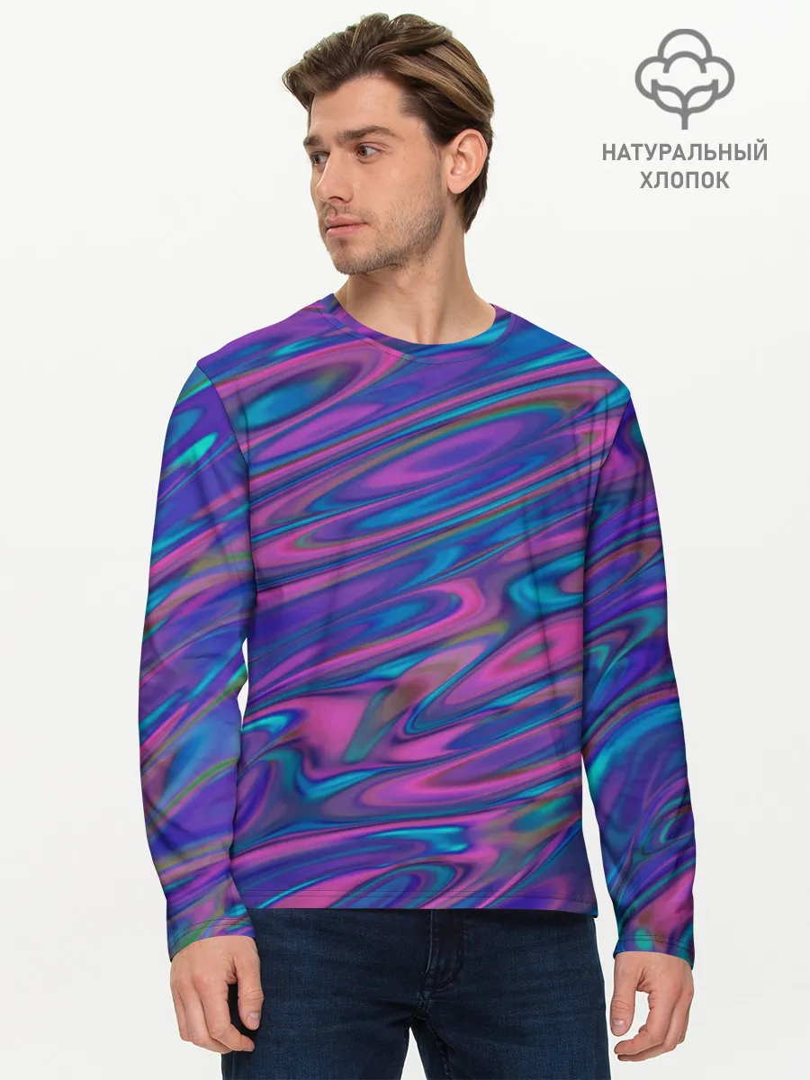 Мужской лонгслив базовый / Glitch EFFECT