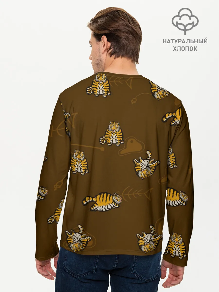 Мужской лонгслив базовый / Тигрята