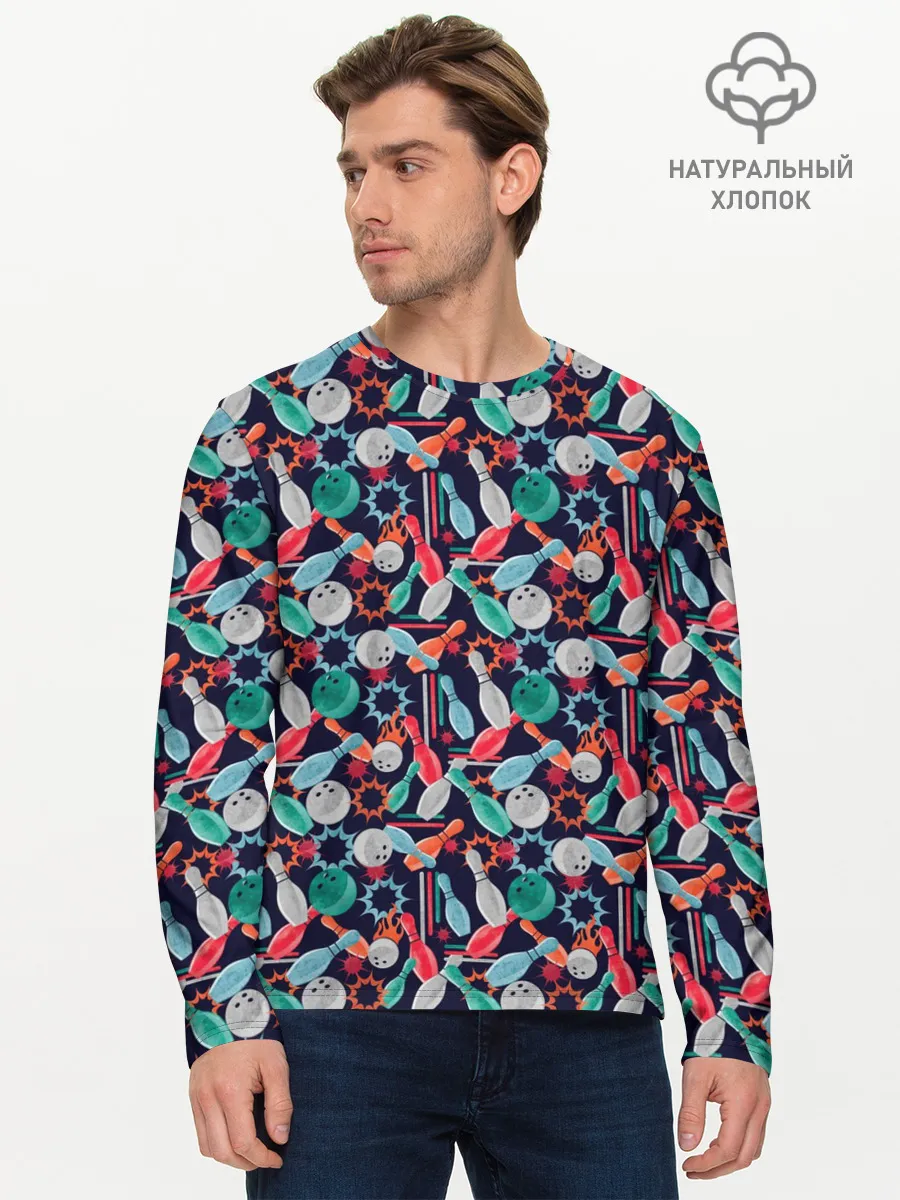 Мужской лонгслив базовый / Боулинг