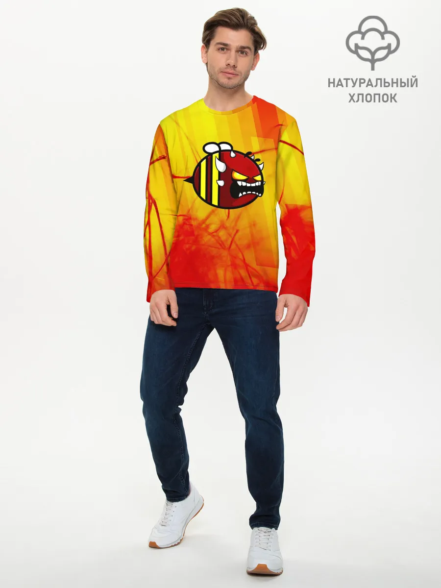 Мужской лонгслив базовый / Geometry Dash | Red Demon