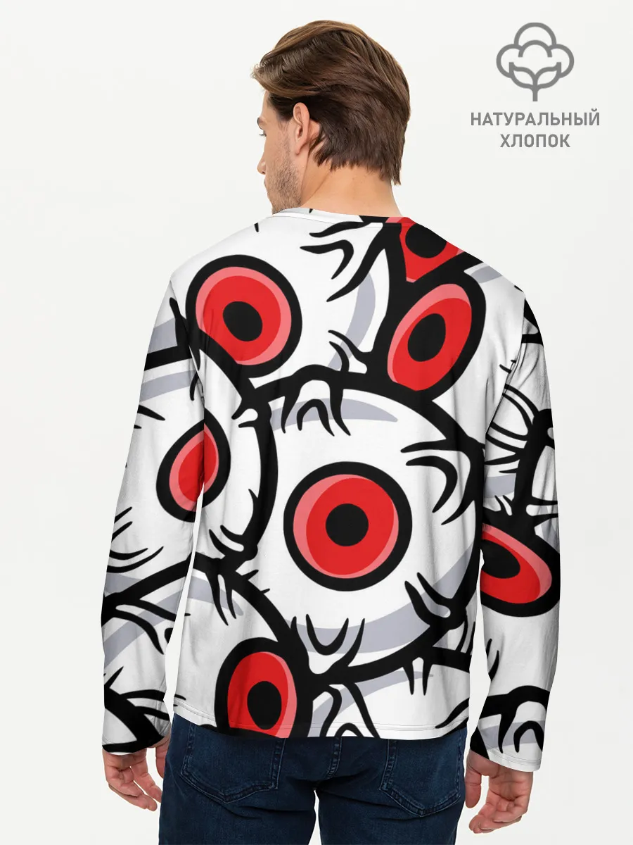 Мужской лонгслив базовый / ГЛАЗА ЗЛОДЕЯ | RED EYES