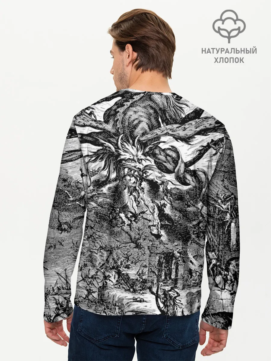 Мужской лонгслив базовый / Демонический хаос