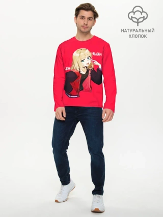 Мужской лонгслив базовый / Kawai Rika. Bleh