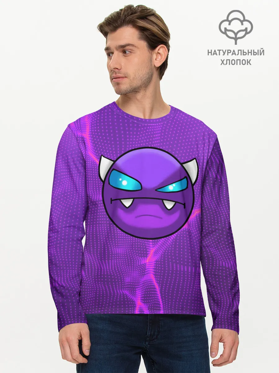 Мужской лонгслив базовый / Geometry Dash | Геометри Даш