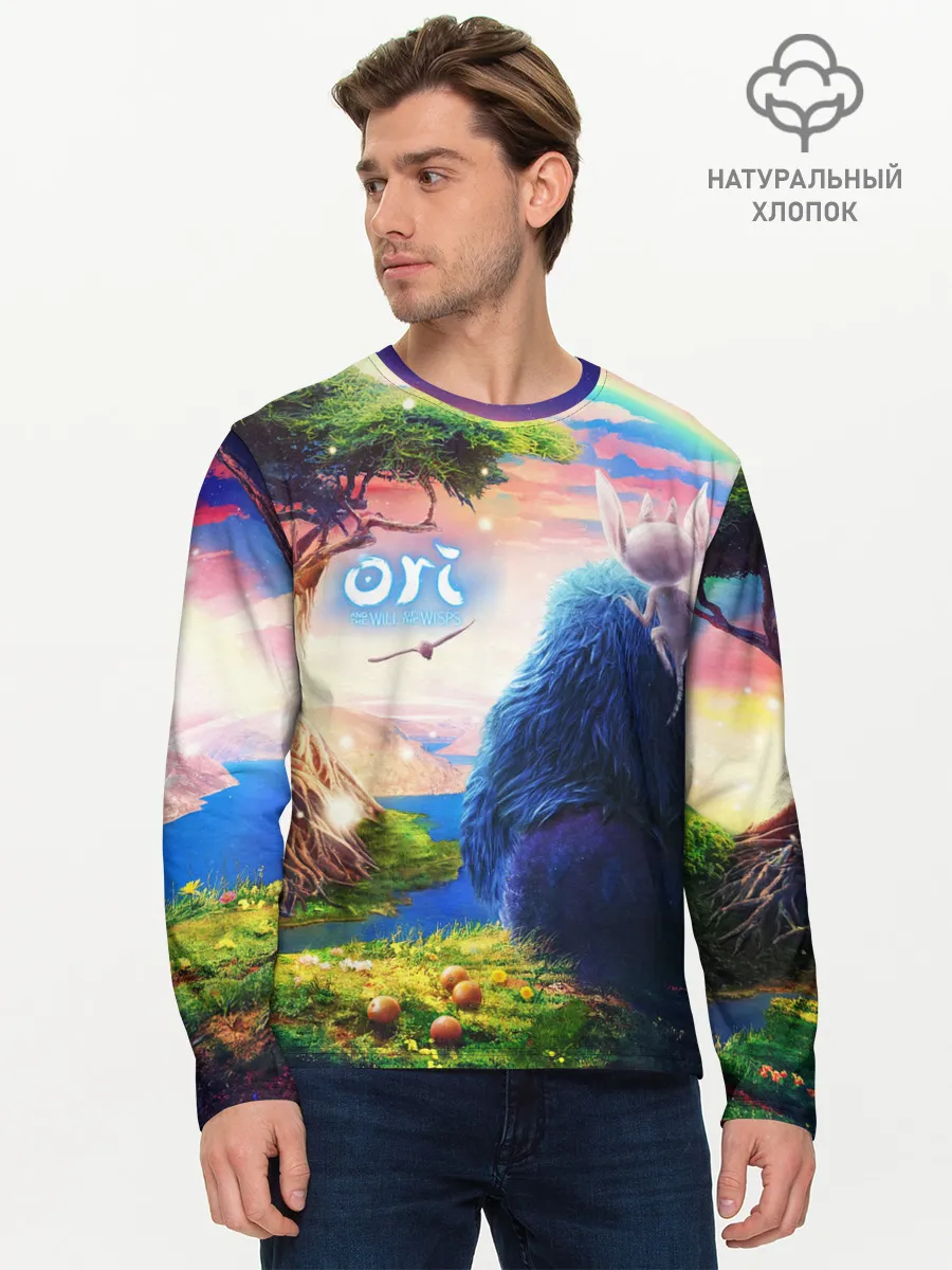 Мужской лонгслив базовый / Ори и Блуждающие огоньки | Ori