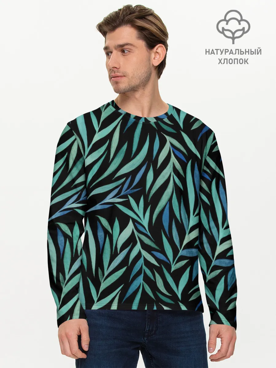 Мужской лонгслив базовый / Растительный орнамент