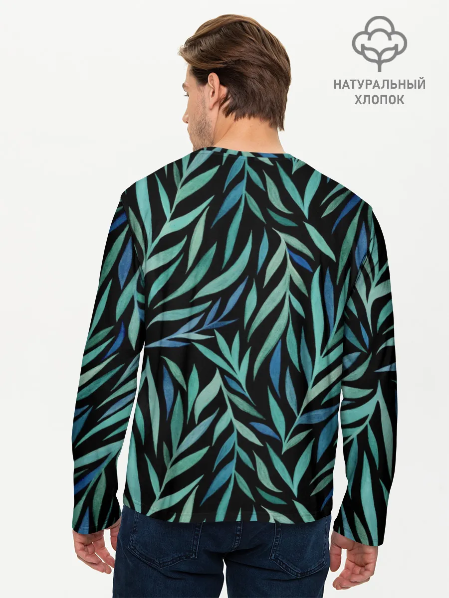 Мужской лонгслив базовый / Растительный орнамент