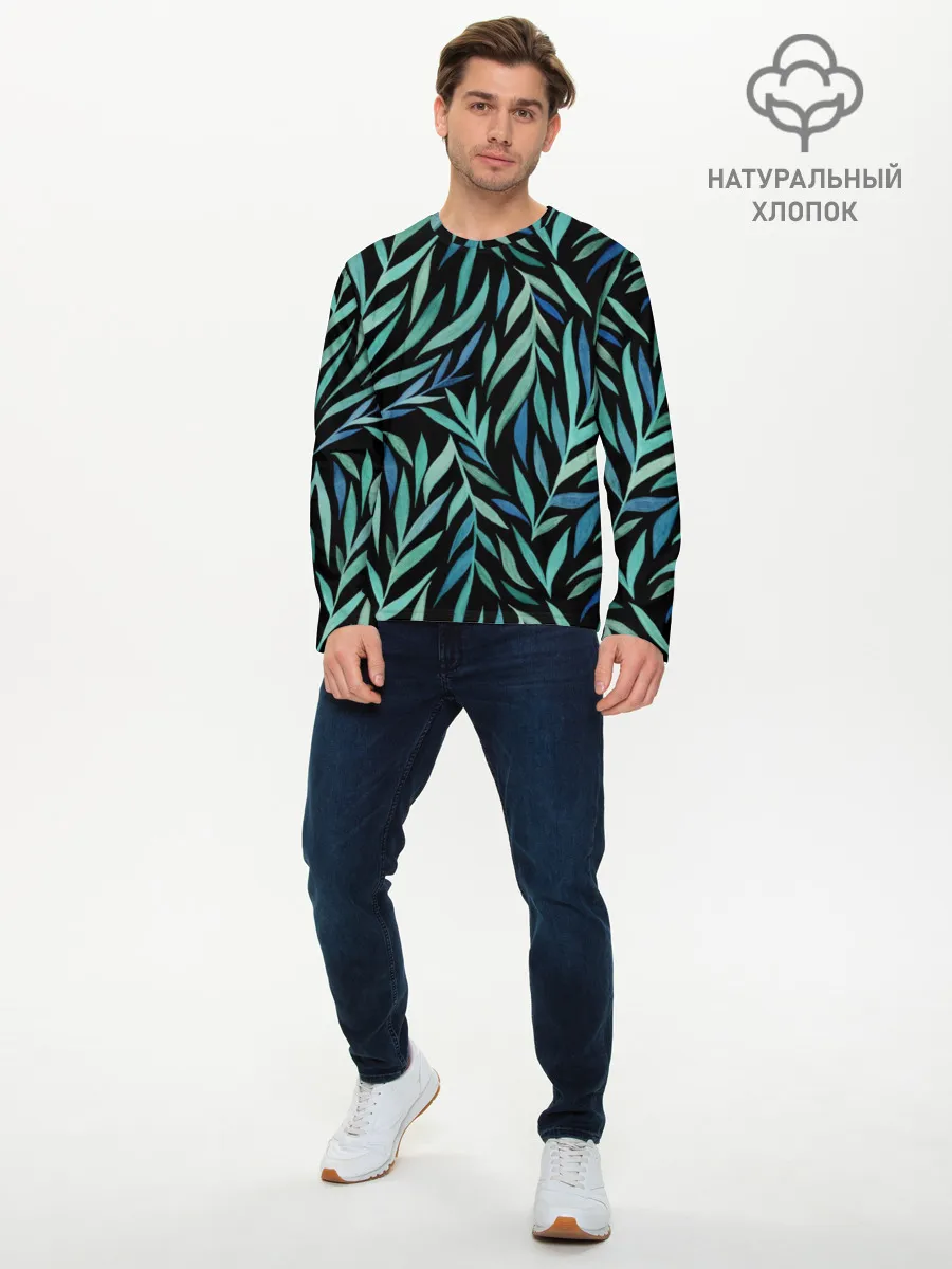 Мужской лонгслив базовый / Растительный орнамент