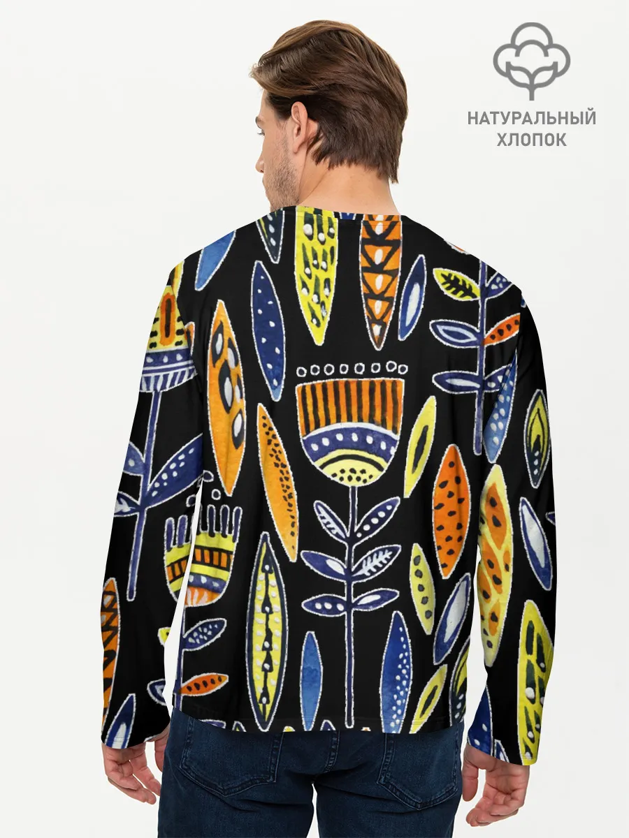 Мужской лонгслив базовый / вечные цветы фараона