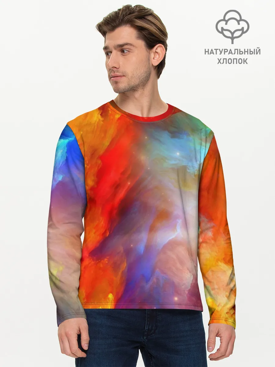 Мужской лонгслив базовый / Сине-желтое небо