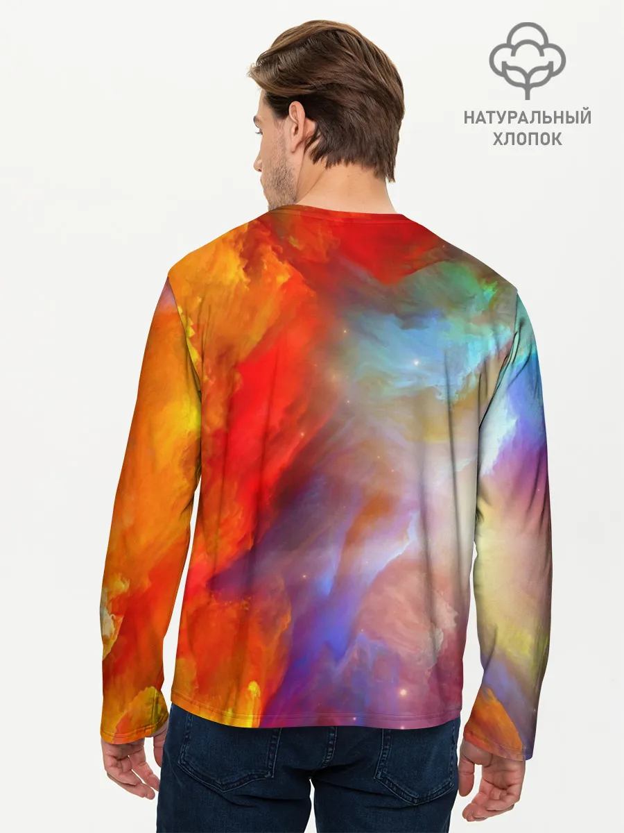 Мужской лонгслив базовый / Сине-желтое небо