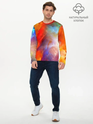 Мужской лонгслив базовый / Сине-желтое небо