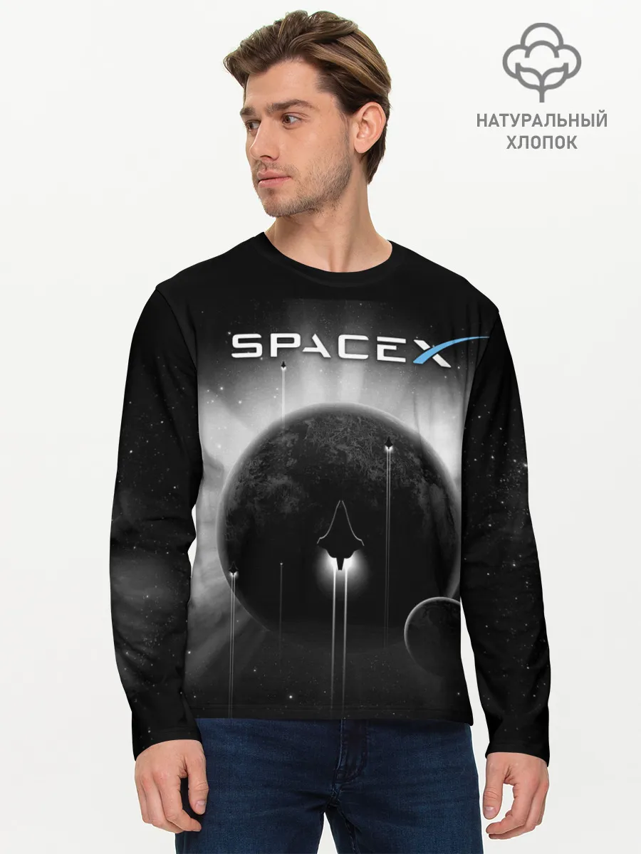 Мужской лонгслив базовый / Space X