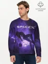 Мужской лонгслив базовый / Space X Girl in zero gravity