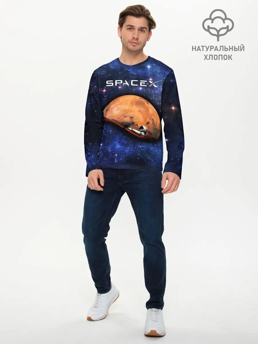 Мужской лонгслив базовый / Space X