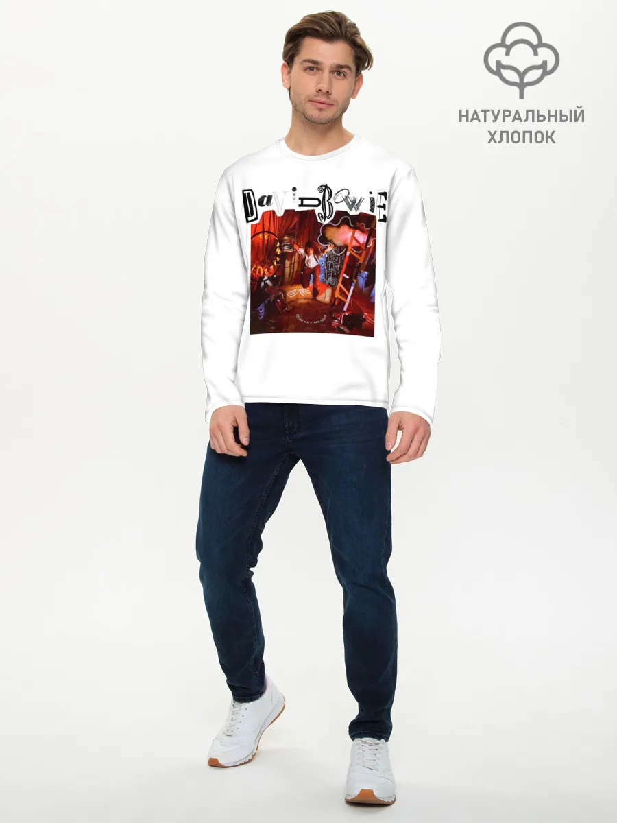 Мужской лонгслив базовый / Never Let Me Down - David Bowie