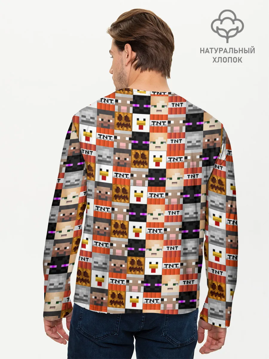 Мужской лонгслив базовый / MINECRAFT КУБИКИ ПЕРСОНАЖИ